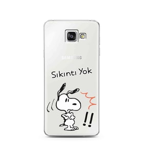Snoopy Tasarımlı Süper Şeffaf Silikon Telefon Kılıfı Samsung A3 (2016)