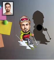 Kişiye Özel Sporcu Karikatürlü Ahşap Magnet Bay-2