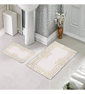 Banyo Halısı Ikili Klozet Takımı Kaymaz Tabanlı (60 xm x 100 cm + 40 cm x 60 cm) 