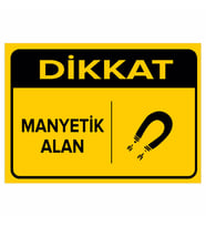 MIGNATIS - Dikkat Manyetik Alan Levhasi - Sac Malzeme 35x50cm