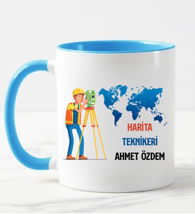 Harita Teknikeri Kupa Bardağı Mavi