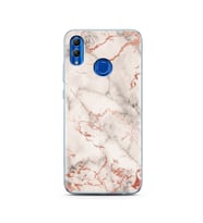 Beyaz Mermer Tasarımlı Süper Şeffaf Silikon Telefon Kılıfı Huawei Honor 10 Lite