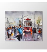 Arty Tablo Suluboya Tramvay Tablo (Karışık)