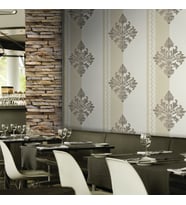 Decowall Crown Kataloğu Gri Rengi Desenli Duvar Kağıdı(16 M²) 4403-03
