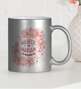 BK Gift Kişiye Özel Sevgililer Günü Temalı Gümüş Yaldızlı Kupa Bardak  8