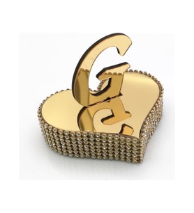 Lora Davet Söz Nişan Tepsisi Harfli Yüzük Yükselticisi G (1 Adet) Altın - 53515