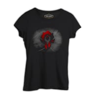 World of Warcraft - Horde Logo Siyah Kadın Tshirt