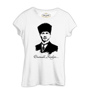 Atatürk - Unutmadık! Beyaz Kadın Tshirt