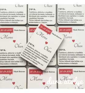 Ahşap 5x7cm Magnet *Nişan - Kına - Nikah - Düğün* Hediyelikleri 30 Adet