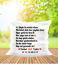 Kişiye Özel Baskılı Ömür Boyu Seveceğim 40 Cm Kare Yastık