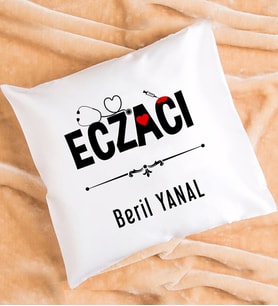 Eczacı Tasarımlı Kişiye Özel Hediye Eczacı Yastık