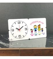 Çekirdek Aile Ahşap Masa Saati