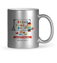 BK Gift Kişiye Özel Matematik Öğretmeni Gümüş Yaldızlı Kupa Bardak  5