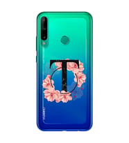 Pembe Çiçekli Harf Tasarım Süper Şeffaf Silikon Telefon Kılıfı Huawei P40 Lite E