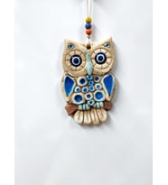 Seramik Mini Baykuş Dekoratif Duvar Süsü 10x15 cm