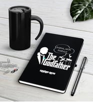 BK Gift Kişiye Özel Babaların Babası Siyah Defter Kalem Termos Mug Seti-3 (Model 1)