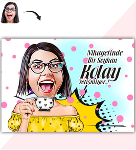 BK Gift Kişiye Özel Bayan Karikatür Baskılı Yaş Pasta İçin Yenilebilir Şekerli Kağıt  6(Sadece Kağıt)