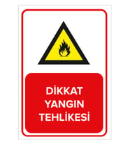 MIGNATIS - Dikkat Yangın Tehlikesi Levhası - Sac Malzeme 50x70cm