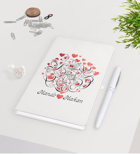 BK Gift Kişiye Özel Sevgililer Günü Beyaz Defter Kalem Seti-1