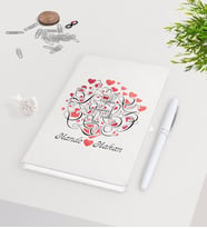 BK Gift Kişiye Özel Sevgililer Günü Beyaz Defter Kalem Seti-1