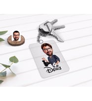 BK Gift Kişiye Özel Erkek Yönetmen Karikatürlü Şeffaf Pleksi Anahtarlık (Beyaz)