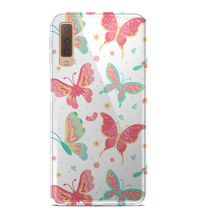 Kılıfland Samsung Galaxy A7 2018 Kılıf Silikon Resimli Kapak Some Butterflys Stok 885