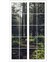 Renkselart Pencere, Orman, Ağaçlar Duvar Sticker-21