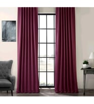Evdepo Home Hazır Karartma Blackout Pilesiz Fon Perde Mürdüm  50 x 250
