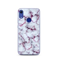 Mor Mermer Tasarımlı Süper Şeffaf Silikon Telefon Kılıfı Huawei Honor 8A