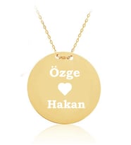 Kişiye Özel İki İsimli Altın Kaplama Gümüş Kolye