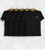 Firmalar İçin 10 Adet 1 Kalite Logo Baskılı Siyah Polo Yaka Tişört
