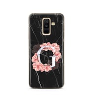 Mermer Çiçekli Harf Tasarım Süper Şeffaf Silikon Telefon Kılıfı Samsung A6 Plus 
