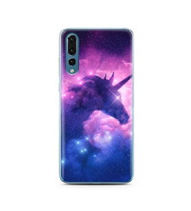 Unicorn Tasarımlı Süper Şeffaf Silikon Telefon Kılıfı Huawei P20 Pro  