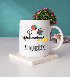 Muhasebeci Kupa Bardak ve Taş Bardak Altlığı Seti