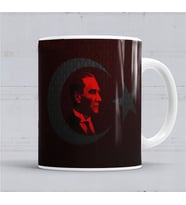 Mustafa Kemal Atatürk Ay Yıldız Kupa Bardak  Porselen