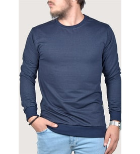 Erkek Bisiklet Yaka Basic Sweatshirt 9Y-5200177-008 Lacivert