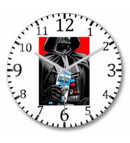 Darth Leite Duvar Saati Bombeli Gercek Cam