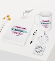 BK Gift Kişiye Özel Öğretmenler Gününüz Kutlu Olsun Temalı Beyaz Defter Kalem Kupa Ayna Seti - 4