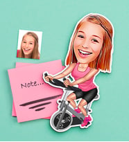 BK Gift Kişiye Özel Bayan Sporcu Karikatürlü Ahşap Magnet (Çok Renkli)