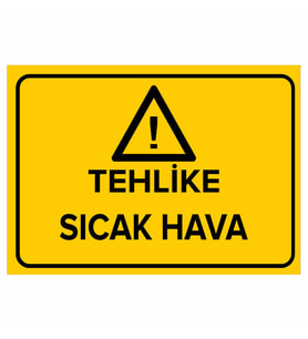 MIGNATIS - Tehlike Sıcak Hava Levhası - Sac Malzeme 25x35cm