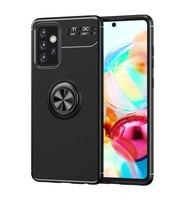 Galaxy A72 Kılıf Zore Ravel Yüzüklü Silikon Kılıf (Siyah)