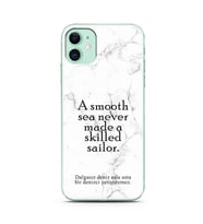 Iphone 11 Beyaz Mermer Söz Tasarımlı Telefon Kılıfı