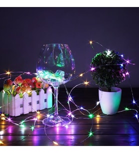 Pazariz Peri Led Pilli Dekoratif Led Işık Yılbaşı Led İnce Tel 5 mt