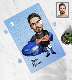 Kişiye Özel Erkek Karikatürlü A3 130 Parça Puzzle Model-3