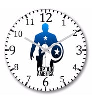 The Avengers Captain America Duvar Saati Bombeli Gercek Cam