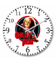 Child's  Play Chucky Duvar Saati Bombeli Gercek Cam