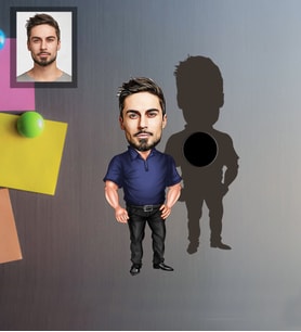 Kişiye Özel Erkek Karikatürlü Ahşap Magnet Model-7