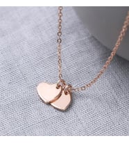 Kalpli Kolye  925 Ayar Gümüş Rose Renk