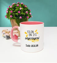 Yılın En İyi Diyetisyeni Tasarımlı Diyetisyene Diyetisyen Kupa Bardak Pembe