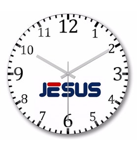 Jesus   Christ   Duvar Saati Bombeli Gercek Cam